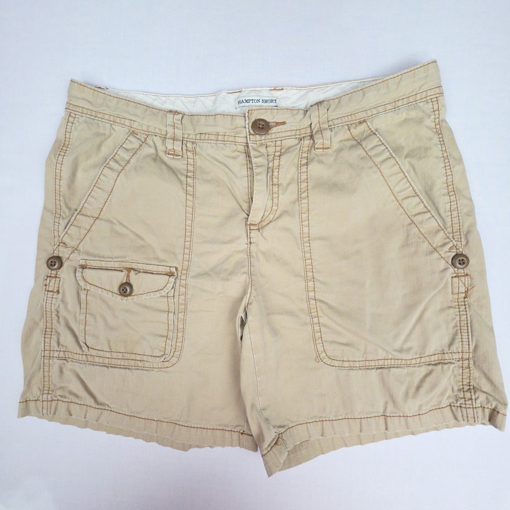 Vinatge Polo Jeans Co Hampton Short Womens 6 Tan Cargo Khaki Cotton Twill